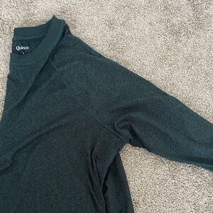 Quince Heather Green FlowKnit Crew Pullover